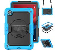 Case for Lenovo Tab M10 Plus 3rd Gen 10.6 Tablet with Built-in Screen Protector 360 Rotating Hand Strap/Shoulder Strap Heavy Duty Shockproof Hybrid Rugged Cover Baby Blue