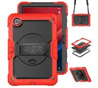 Case for Lenovo Tab M10 Plus 3rd Gen 10.6 Tablet with Built-in Screen Protector 360 Rotating Hand Strap/Shoulder Strap Heavy Duty Shockproof Hybrid Cover for Lenovo Tab M10 Plus 3rd Gen Red