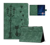 Case for Lenovo Tab M10 Plus 3rd Gen 10.6 (TB125FU /TB128FU)， lightweight Embossed Cat Flip Tablet PU Leather Case with Fold Stand Protection Cover for Lenovo Tab M10 Plus 3rd Gen,green