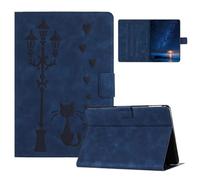 Case for Lenovo Tab M10 Plus 3rd Gen 10.6 (TB125FU /TB128FU)， lightweight Embossed Cat Flip Tablet PU Leather Case with Fold Stand Protection Cover for Lenovo Tab M10 Plus 3rd Gen,blue