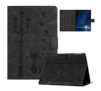 Case for Lenovo Tab M10 Plus 3rd Gen 10.6 (TB125FU /TB128FU)， lightweight Embossed Cat Flip Tablet PU Leather Case with Fold Stand Protection Cover for Lenovo Tab M10 Plus 3rd Gen,black