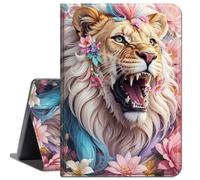 Case for Lenovo Tab M10 Plus 3rd Gen Case 10.6 Inch 2022(TB125FU/TB128FU/TB128XU),Slim Lightweight Smart Shell Stand Cover for Lenovo Tab M10 Plus 10.6" 2022 Release,Cool Lion/Flowers