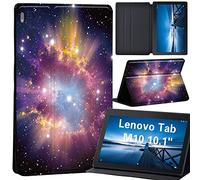 Case for Lenovo Tab M10 TB-X605F/ TB-X605L/ TB-X505F/ TB-X505L - Leather Tri-Fold Stand Cover Case for Lenovo Tab M10 10.1-Inch Tablet (star with pink gold nebula)
