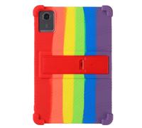 Case for Lenovo Tab M11/K11/Xiaoxin Pad 2024 (TB-330FU/TB-330XU) 11 inch,Reinforced Four-Corner Rugged Shockproof Silicone Cover with Foldable Kickstand (Rainbow)
