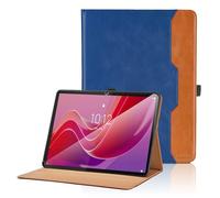 Case for Lenovo Tab M11 (TB-330FU/TB-331FC)/Tab K11 LTE 11 Inch 2024 Bussiness Cover with Pocket & Pencil Holder, Hand Strap, Auto Wake/Sleep -Blue