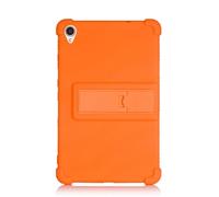 Case for Lenovo Tab M8 3rd TB-8505 /TB-8705 /TB-8506 2021 8",Reinforced Four-Corner Rugged Shockproof Silicone Cover with Foldable Kickstand (Orange)