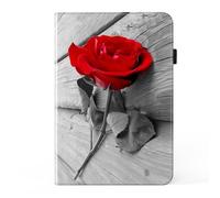 Case for Lenovo Tab M8 4th Generation TB-300FU Shockproof Card Holder Multi-Angle Stand Cover with Pen Holder for Lenovo M8 4th Tablet Case 8 Inch Red Rose