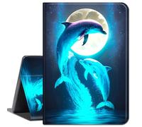 Case for Lenovo Tab M8 TB-8505F,Slim Lightweight Smart Shell Stand Cover with Auto Wake/Sleep Case for Lenovo Tab M8 FHD TB-8705F / TB-8705N / Tab M8 HD TB-8505F,Cute Dolphins and Moon