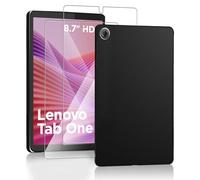 Case for Lenovo Tab One/Lenovo Tab K9 + 2 Pieces Screen Protector,Shockproof Anti Scratch Ultra Slim Soft TPU Silicone Touch Lightweight Cover,Black