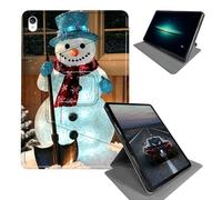 Case for Lenovo Tab P11 Plus 2021 / Tab P11 11" / P11 2020 TB-J606F TB-J606X / P11 Plus TB-J607-360 Rotating Stand Folding Protective Cover with Auto Sleep/Wake,Snowman