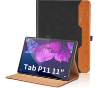 Case for Lenovo Tab P11 Plus 2021/Tab P11 2020 11 inch - Model TB-J616F/TB-J616X/TB-J606F/TB-J606X with Hand Strap, PU Leather Folio Case Support Auto Wake/Sleep Function, Black