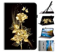 Case for Lenovo Tab P11 Plus Case/Lenovo Tab P11 Tablet Shockproof Card Slots Multi-Angle Stand Cover with Pen Holder for Lenovo Tab P11 TB-J606F 11" / Tab P11 Plus TB-J616F 11" Gold Roses