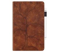 Case for Lenovo Tab P11 Pro Gen 2 11.2" 2022 Cover |3D Embossed Leaf Vein| with Pencil Holder Shockproof Sturdy Stand Card Slots Cover for 11.2 inch Lenovo Tab P11 Pro 2nd Generation - Brown