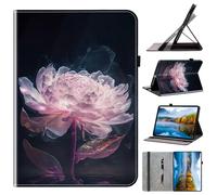 Case for Lenovo Tab P12 Pro 12.6 Inches Shockproof Card Holder Multi-Angle Stand Cover with Pen Holder for Lenovo Tab P12 Pro 12.6 Inches Lotus Flower