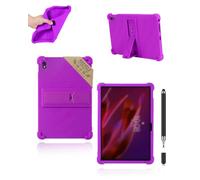 Case for Lenovo ThinkTab X11 Gen 1 (10.95") - Powfix Kid-Proof Silicone Shockproof Cover with Multi-Angle Stand,Includes Stylus Pen, Lightweight, Non-Toxic & Dropproof Shell, Purple