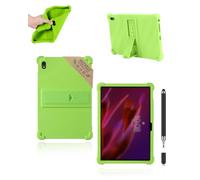 Case for Lenovo ThinkTab X11 Gen 1 (10.95") - Powfix Kid-Proof Silicone Shockproof Cover with Multi-Angle Stand,Includes Stylus Pen, Lightweight, Non-Toxic & Dropproof Shell, Green