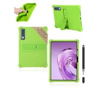 Case for Lenovo Yoga Tab Plus Gen2 11.1" Tablet, Kid-Proof Silicone Cover | Shockproof Multi-Angle Stand, Stylus Pen Included, Lightweight Non-Toxic Dropproof Shell, Green