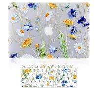Case for MacBook Pro 16-inch Laptop M5 M4 M3 M2 M1 A3429 A3428 A3403 A3186 A2991 A2780 A2485 2026-2021 Release with Touch ID, 3D Effect Matte Clear See Through Hard Cover&Keyboard Cover, Floral