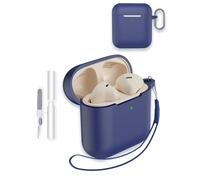 Case for Marshall Minor IV Earbuds 2025 New, WUNIAK Soft Silicone Protective Portable Scratch Shock Resistant Shell with Cleaner Kit & Carabiner & Lanyard for Marshall MINOR4,Blue