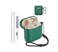 Case for Marshall Minor IV Earbuds,toergy Shockproof,Waterproof,Soft and Slim Silicone Cover with Lanyard & Keychain & Cleaner kit,Green