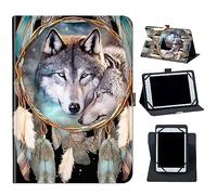 Case for MB1001 Tablet 10.1,Mxfdegf 360 Degree Rotating Stand and Magnetic Closure Case for Moderness MB1001/Okaysea 10.1 Tablet,for OUZRS TAB-M1/DOOGEE T10/T20 Tablet 2023,Dream Catcher Wolf