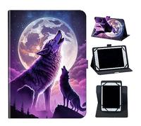 Case for MB1001 Tablet 10.1,Mxfdegf 360 Degree Rotating Stand and Magnetic Closure Case for Moderness MB1001/Okaysea 10.1 Tablet,for OUZRS TAB-M1/DOOGEE T10/T20 Tablet 2023,Cool Wolf Moon