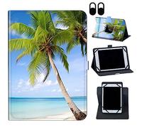 Case for Metro by T-Mobile Alcatel Joy Tab 2 8.0 Inch Tablet 2020(Model 9032Z),360 Degree Rotating Stand and Magnetic Closure Case for 8" TCL Tab 8 /Alcatel Joy Tab 2 Tablet,Beach and Coconut Trees