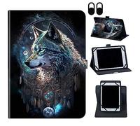 Case for Metro by T-Mobile Alcatel Joy Tab 2 8.0 Inch Tablet 2020(Model 9032Z),360 Degree Rotating Stand and Magnetic Closure Case for 8" TCL Tab 8 /Alcatel Joy Tab 2 Tablet,Feathers Wolf Warrior