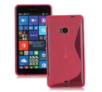 Case For Microsoft Lumia 535 - Shockproof Silicone Gel Slim Lightweight Protective TPU Back Guard Phone Cover for Microsoft Lumia 535 - Pink S Line