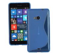 Case For Microsoft Lumia 535 - Slim Silicone Gel Shockproof Soft Protective TPU Flexible Anti Scratch Back Phone Cover for Microsoft Lumia 535 - Blue S Line