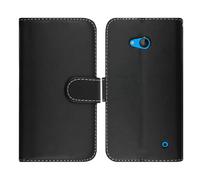 Case For Microsoft Lumia 650 - Premium Leather Flip Wallet Book Kickstand Card Slots Shockproof Phone Cover for Microsoft Lumia 650 (Black)
