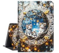 Case for Microsoft Surface Go 3 2021 10.5"/Surface Go 2 2020 10.4"/Surface Go 10" 2018,Slim Soft Shockproof TPU Silicone Protective Back Shell Case,Three Cute Cat Flowers