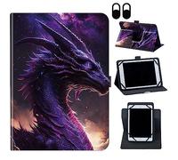 Case for Microsoft Surface Go 3 /Surface Go 2 10.5 Inch/Surface Go 10 Inch,360 Degree Rotating Stand,Adjustable Silicon Band Shockproof Protective Cover and Magnetic Closure,Feathers Wolf Warrior