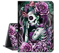 Case for Microsoft Surface Go 4 2023 / Go 3 2021 / Go 2 2020 / Surface Go 2018 10-inch Tablet,Slim Lightweight Smart Shell Stand Cover with Auto Wake/Sleep,Lady Rose Skull