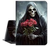 Case for Microsoft Surface Go 4 2023 / Go 3 2021 / Go 2 2020 / Surface Go 2018 10-inch Tablet,Slim Lightweight Smart Shell Stand Cover with Auto Wake/Sleep,Skull Red Rose