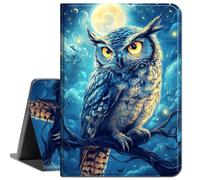 Case for Microsoft Surface Go 4 (2023)/Surface Go 3 (2021)/ Surface Go 2 (2020), Surface Go (2018),Slim Soft Shockproof TPU Silicone Protective Back Shell Case,Owls and Moon