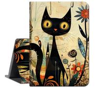 Case for Microsoft Surface Go 4 (2023)/Surface Go 3 (2021)/ Surface Go 2 (2020), Surface Go (2018),Slim Soft Shockproof TPU Silicone Protective Back Shell Case,Black Cat and Floral