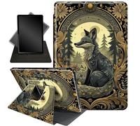Case for Microsoft Surface Pro 7,360 Degree Rotating Stand Smart Protective Case,Grey Fox Flower