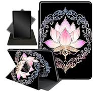 Case for Microsoft Surface Pro 7,360 Degree Rotating Stand Smart Protective Case,Pink Lotus Flower
