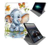 Case for Microsoft Surface Pro 8 13 inch 2021-360 Rotating Stand Folding Protective Cover with Auto Sleep/Wake,Baby Elephant in The Water
