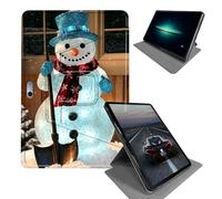 Case for Microsoft Surface Pro 8 13 inch 2021-360 Rotating Stand Folding Protective Cover with Auto Sleep/Wake,Snowman