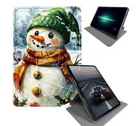 Case for Microsoft Surface Pro 8 13 inch 2021-360 Rotating Stand Folding Protective Cover with Auto Sleep/Wake,Snowman with Hat