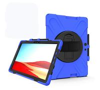 Case for Microsoft Surface Pro X 13" 2021/2020/2019, Military Grade [15 ft Drop Tested] Full-Body Shockproof Protective Cover with 360° Rotation Stand, Hand Strap & Pencil Holder