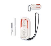 Case for Moondrop Pill True Wireless Noise Cancelling Earphones, WUNIAK Soft Silicone Protective Portable Scratch Shock Resistant Shell with Cleaner Kit & Carabiner & Lanyard ，White