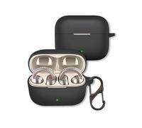 Case for Moto Buds Loop Earbuds 2025, FJIASTB Soft Silicone Shockproof Protective Cover with Carabiner for Motorola Earbuds (Black)