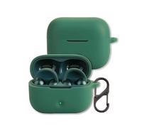 Case for Moto Buds Loop Earbuds 2025, FJIASTB Soft Silicone Shockproof Protective Cover with Carabiner for Motorola Earbuds (Dark Green)