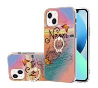 Case for MOTO Edge 50 Fusion with Ring Holder Stand, Shockproof Glossy Anti-Slip Slim Hard Shell Bumper Marble Case Silicone Drop Protective Phone Cover for MOTO Edge 50 Fusion Butterfly