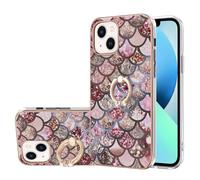 Case for MOTO Edge 50 Fusion with Ring Holder Stand, Shockproof Glossy Anti-Slip Slim Hard Shell Bumper Marble Case Silicone Drop Protective Phone Cover for MOTO Edge 50 Fusion Pink scale