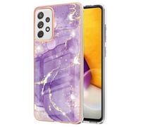 Case for MOTO Edge 50 Ultra, Shockproof Glossy MOTO Edge 50 Ultra Anti-Slip Slim Hard Shell Bumper Marble Case Silicone Drop Protective Girls Women for MOTO Edge 50 Ultra Purple