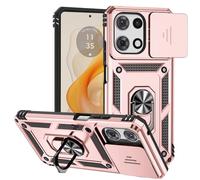 Case for Moto Edge 5G 2025, Enhanced Kickstand Military Grade Shockproof] Case with Rotatable Ring Stand [Magnet Mount] Plate Protective Cover for Moto Edge 5G 2025 rose gold